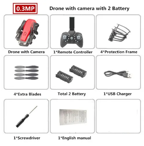 With retail box Мини Радиоуправляемый Дрон с камерой HD складной вертолет 0.3MP фиксированная высота маленький пульт дистанционного управления квадрокоптером Карманный Дрон Лучший подарок игрушки - Цвет: With retail box