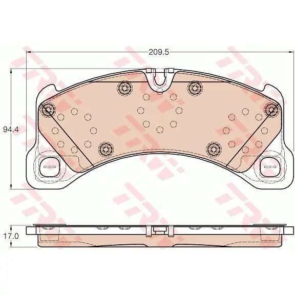Колодки дисковые передние Porsche Cayenne II 3.6/4.8/3.0/4.2D 10