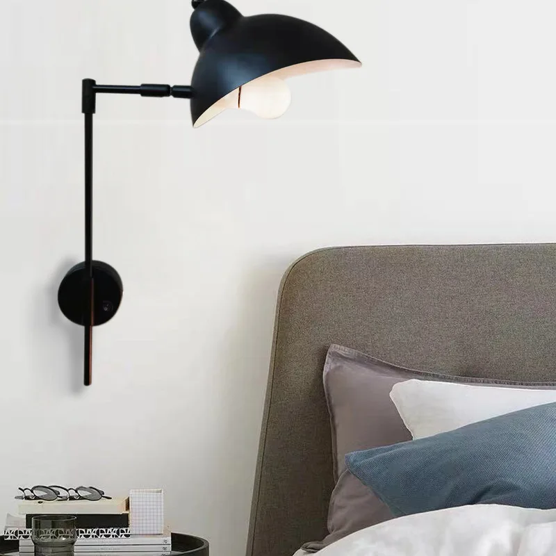 

loft vintage iron Wall Lamp Designer Personality Corridor Rotary Swing Wall Lamp