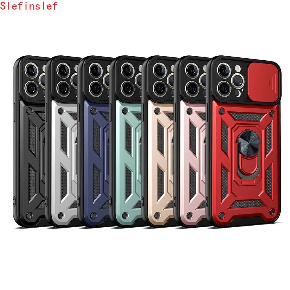 Магнитный металлический чехол с кольцом-держателем на палец для iPhone 11 12 Pro Max XR XS 7 8