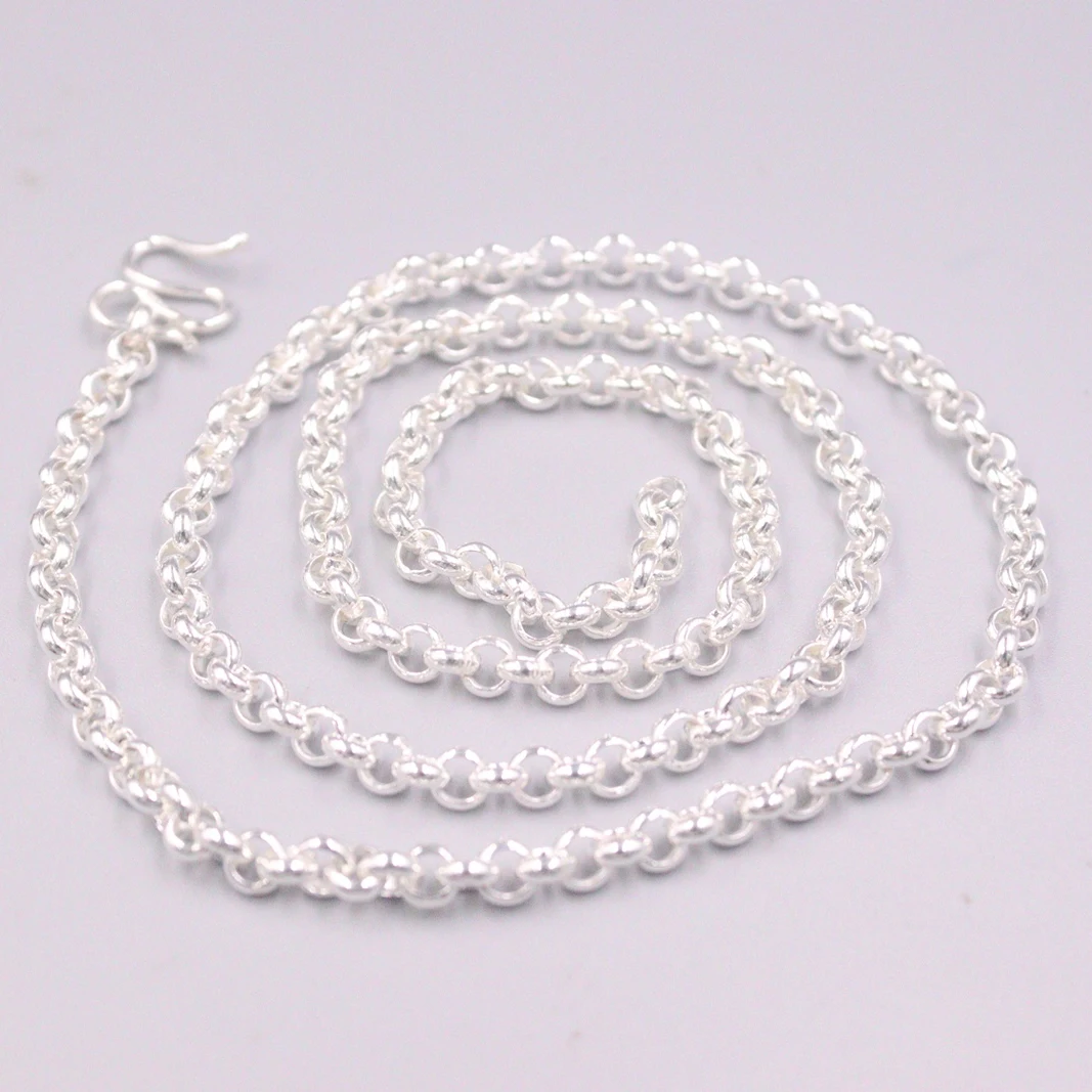 Real Silver 999 Necklace For Women Men 