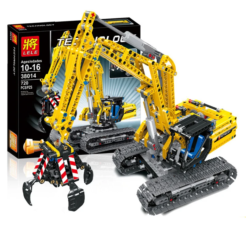 720 шт. 2в1 совместимый бренд Technic экскаватор модель строительные блоки Кирпич без комплект двигателя город дети игрушки для детей подарок