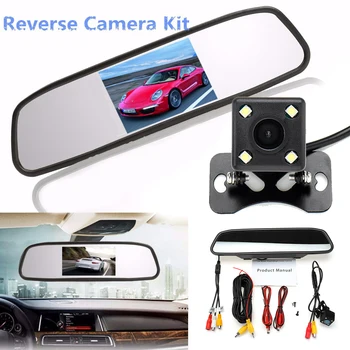 

4.3" Display Car Universal Auto Rear View Mirror Monitor Backup Reversing Rear View Camera Kit Parking