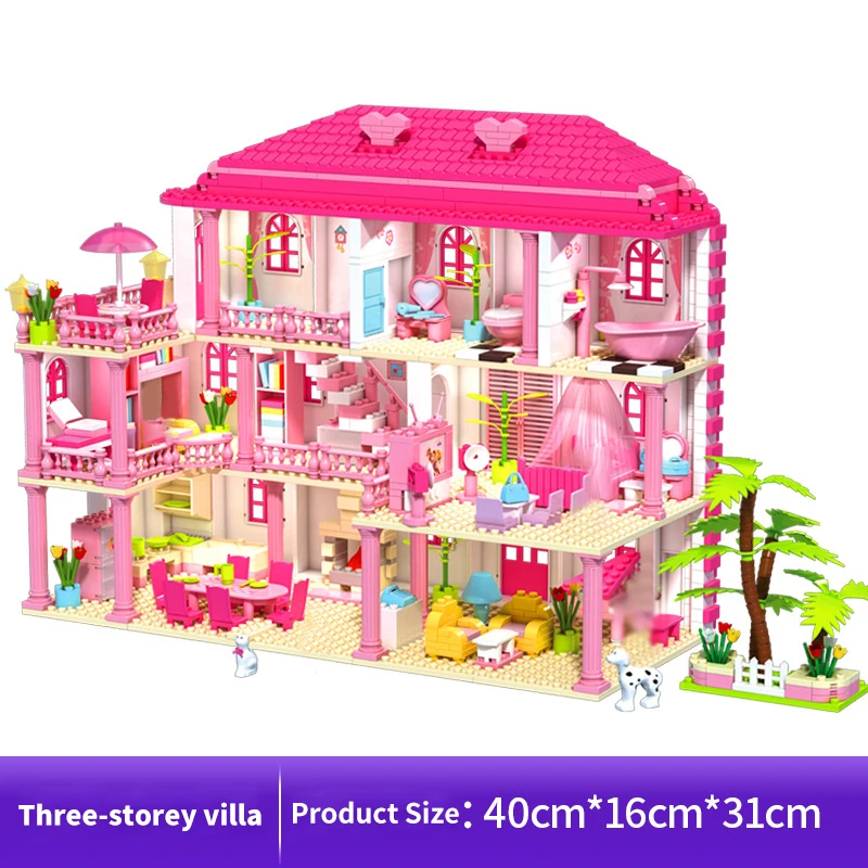 

Villa Princess Castle Series DIY Assemble Building Blocks City Architecture Series Children Favorite Birthday Present