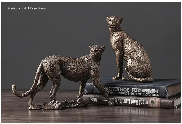 Европейский ретро деньги Леопард смолы животное орнамент офис фэншуй настольные фигурки ремесла дома гостиной украшения интерьера