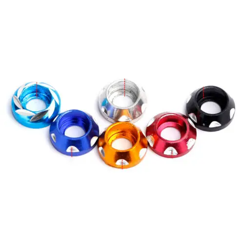 

5Pcs M6 fisheye washer gasket aluminum carved washers gaskets concave cushion colorful
