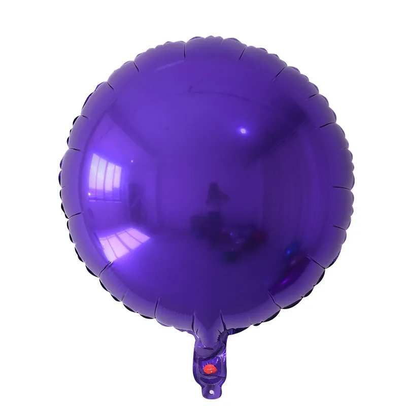 10pcs 18inch Party Pure Red Pink Round Shape Ballon Foil Balloons Wedding Decoration Happy Birthday Inflatable Toys Air Balloo - Цвет: Фиолетовый