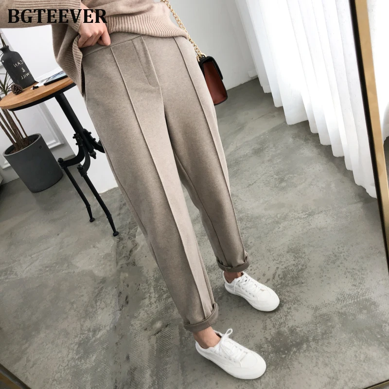 Warm Thicken Winter Women Suit Pants Elastic Waist Women Pencil Pants Plus Size Office Ladies Long Pants Elegant Women Trousers Warm Thicken Winter Women Suit Pants Elastic Waist Women Pencil Pants Plus Size Office Ladies Long Pants Elegant Women Trousers