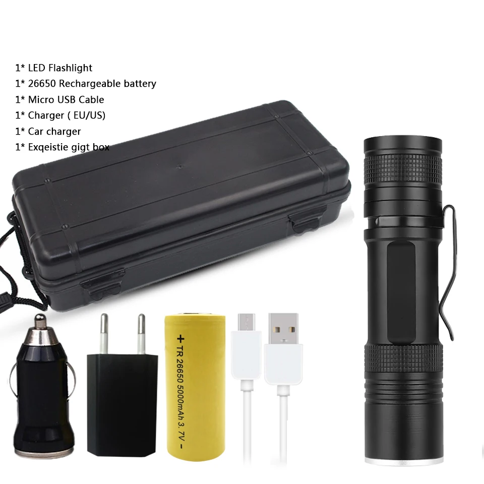 Litwod Z90 XLamp xhp50.2 Мощный usb светодиодный фонарик Zoom torch обновление 18650 26650 фонарик с подзаряжаемой батарейкой кемпинг - Испускаемый цвет: Package G