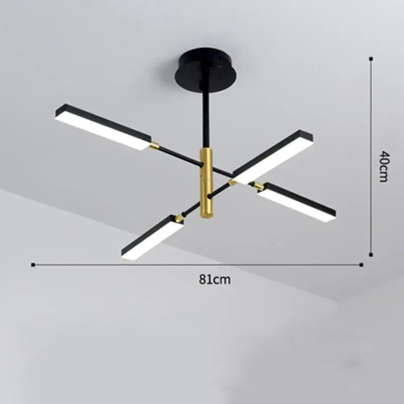 Black 4 lights Скандинавский Диммируемый акриловый абажур, ветряная люстра, Арт, лофт, ресторан, светодиодный подвесной светильник, декор для гостиной, спальни, освещение - Цвет абажура: Black 4 lights