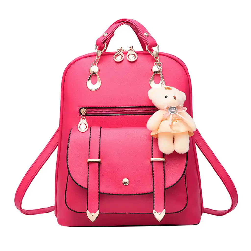 retro hasp back pack bags pu leather backpack w