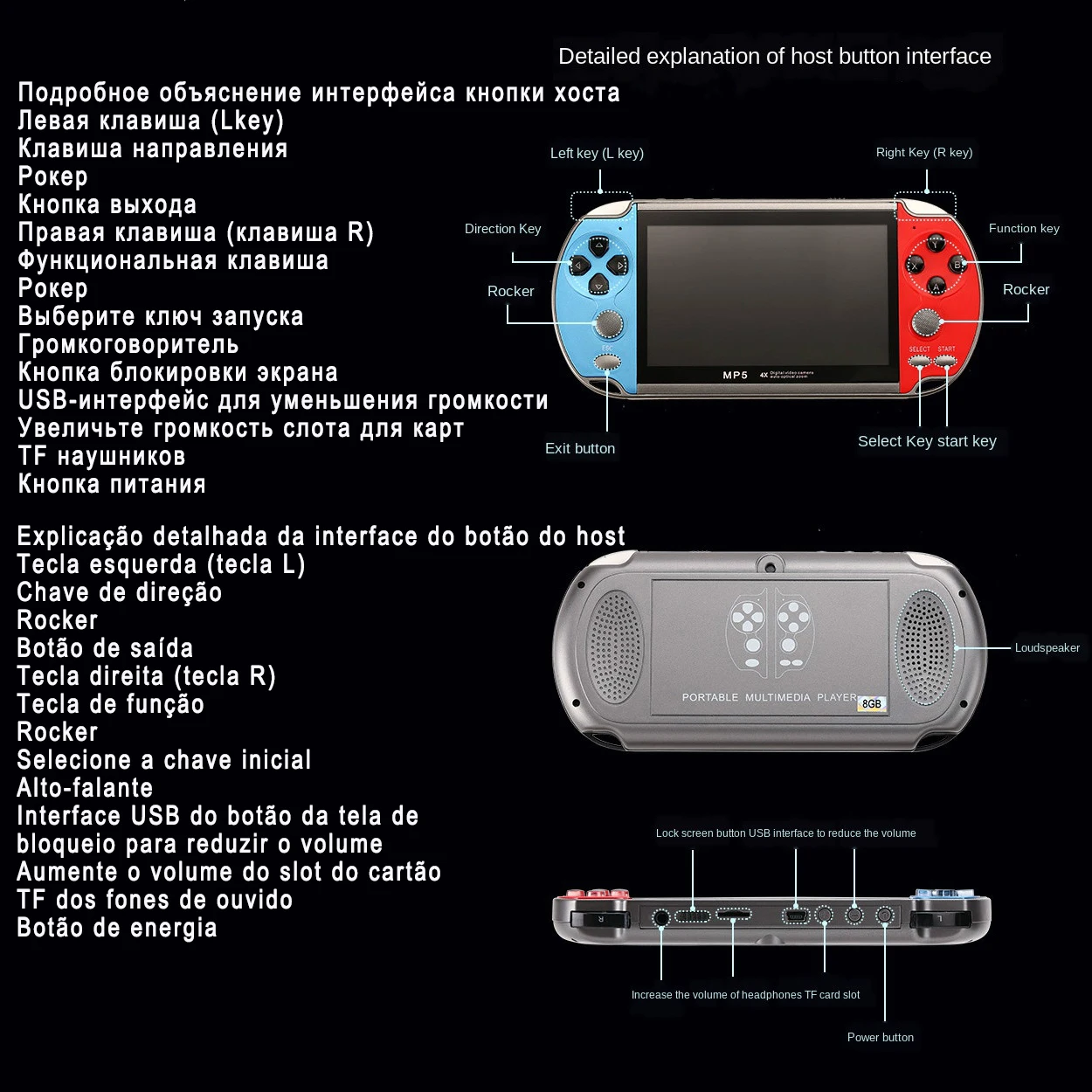 Console do Jogo de Vídeo Máquina de Jogos de Videogame Retro Portátil Handheld Mini Arcada Jogador Emulador Inteligente Gamepad Portatil Retrogame - Image 2