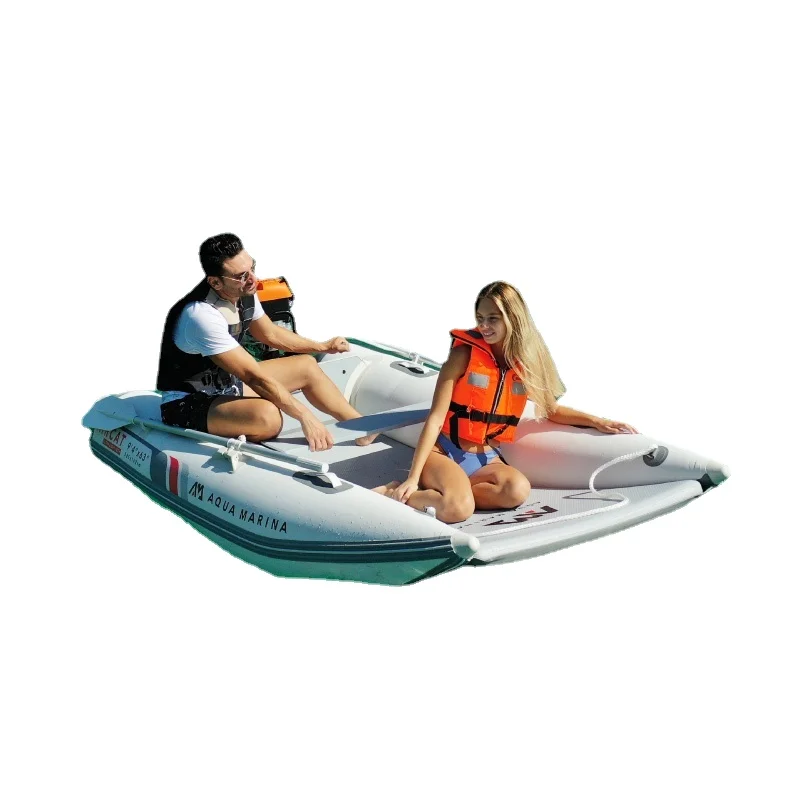 Aqua Marina 2021 Nuovo Yacht Gonfiabile Aircat Ponte Largo Leggero 4-5 Persone Motoscafo In Pvc Gommone Con Oarcd