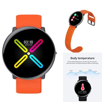 

Full Touch HD Color Screen IP68 Body Temperature Monitor Step Multiple Sport Modes Messages Notification Sleep Monitor Sedentary