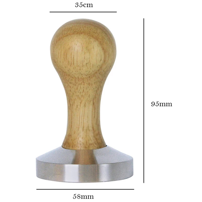 

Hot New Wooden Handle Coffee Tampers 58Mm Stainless Steel Flat Base Coffee Beans Pressure Powder Hammer Cafe Barista Tool
