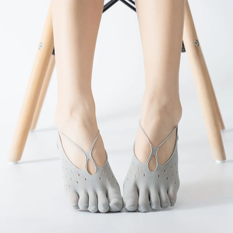 Tanie Nylonowe ortopedyczne skarpety uciskowe damskie skarpetki z palcami bardzo niskie cięcie liniowej sklep