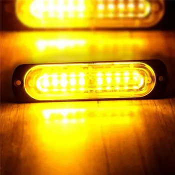 

Foglight Emergency Lights 4pcs 10 LED Warning Beacon Yellow 12V 24V Waterproof Dust-proof