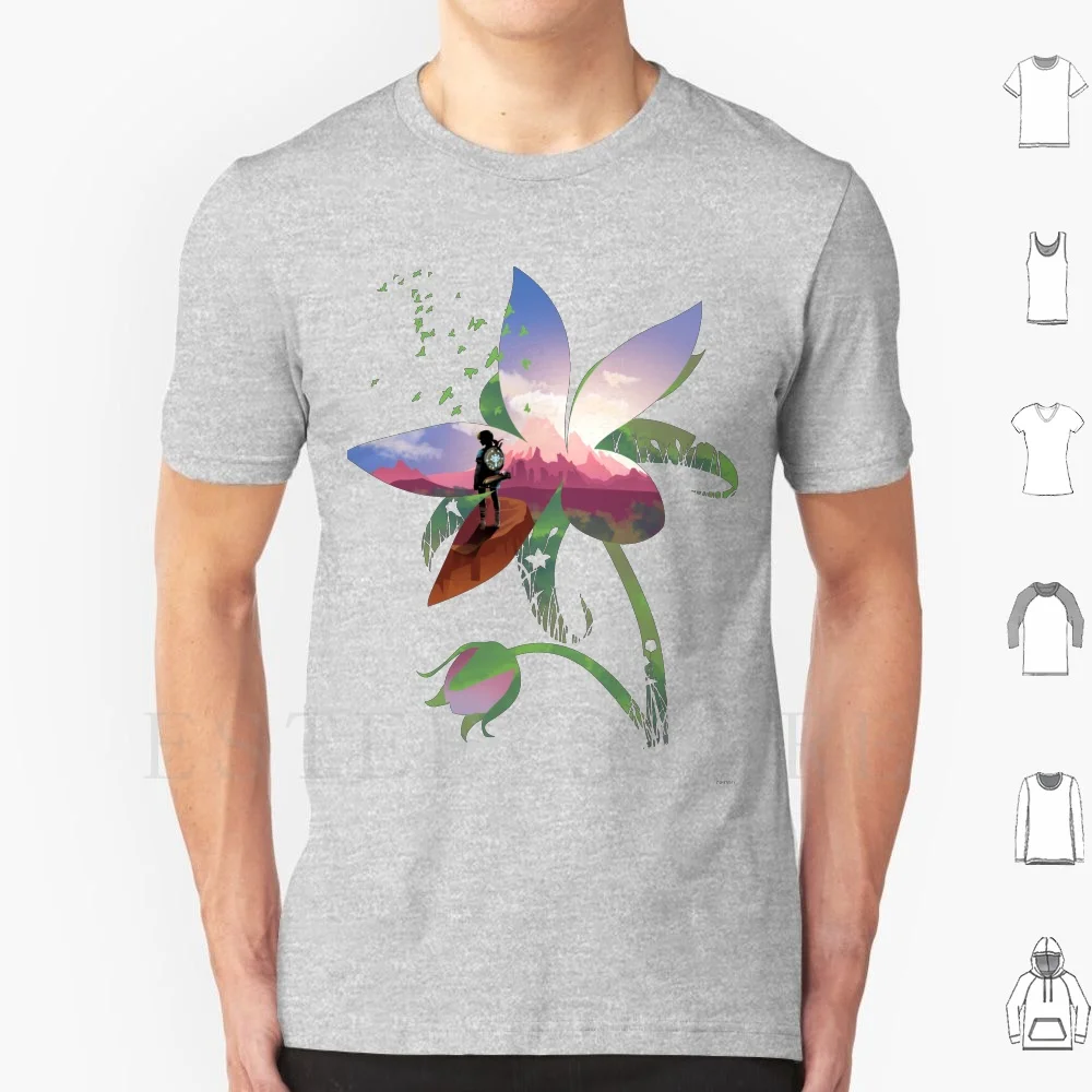 Maglietta Di Fiori Selvatici Da Uomo In Cotone 6Xl Legend Of Link Flower Ocarina Breath Of The Wild Ganon Wild Twilight Princess Princess