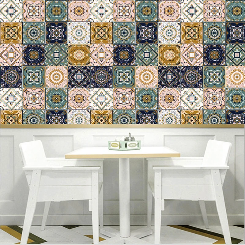 30Pcs PVC Waterproof Self-Adhesive Wall Stickers Moroccan Style Furniture Kitchen Bathroom Floor Decorative Tile Stickers 30Pcs PVC Waterproof Self-Adhesive Wall Stickers Moroccan Style Furniture Kitchen Bathroom Floor Decorative Tile Stickers
