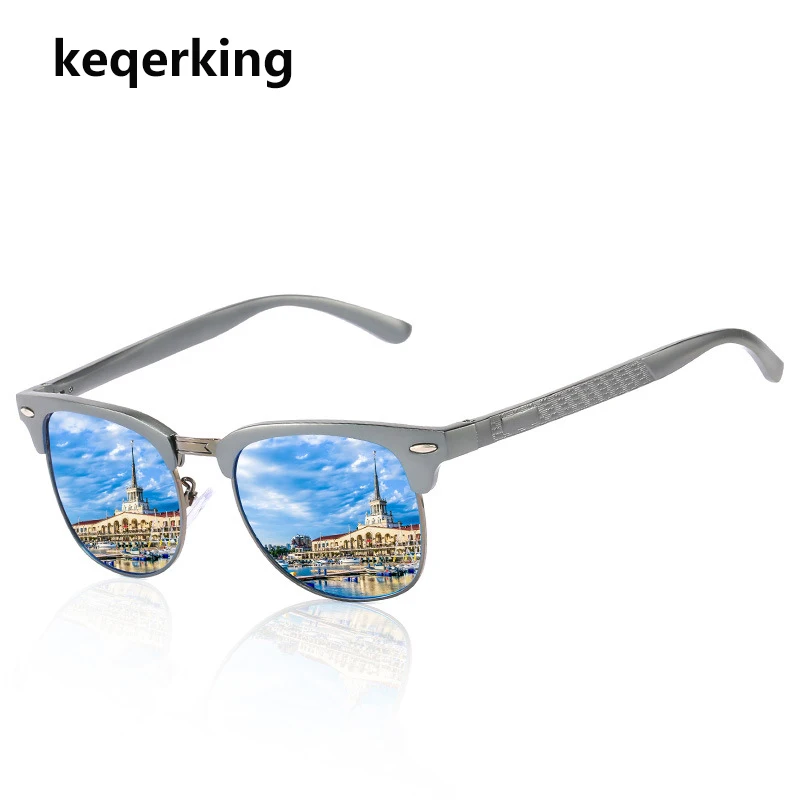 KEQERKING Новые поляризованные солнцезащитные очки мужские солнцезащитные очки Золотая Модель все алюминиевые магниевые солнцезащитные очки UV400