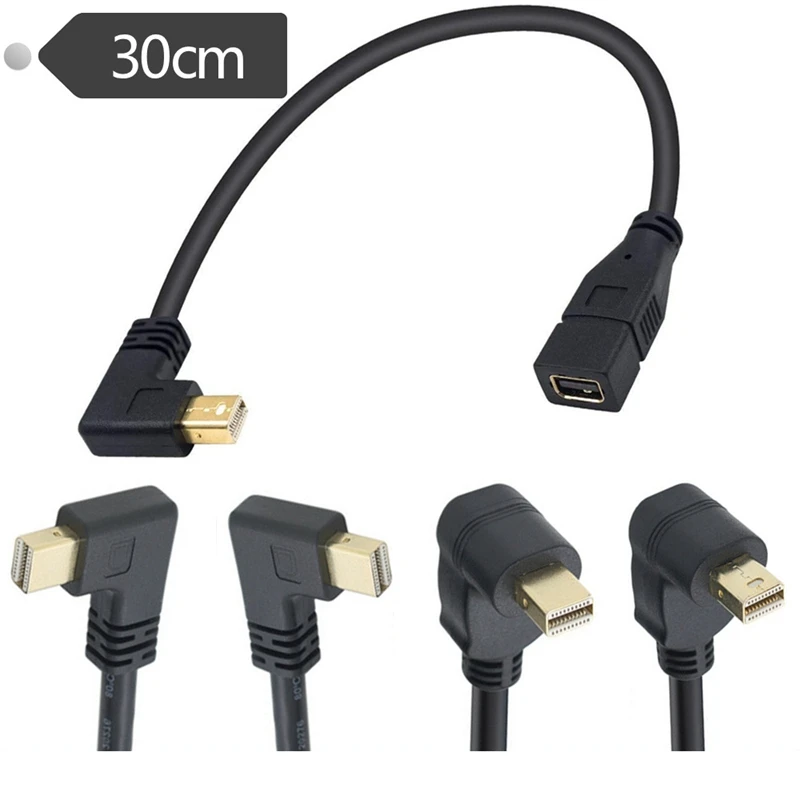 Кабель Thunderbolt Mini DisplayPort-DisplayPort 90 Угловой Удлинительный кабель DP-Mini DP для ноутбуков