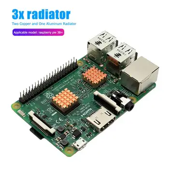 

3pcs Copper Heatsinks Cooler Adhesive Sticker Cooling Fin Kit for Raspberry Pi 3B+/3B/2B Motherboard CPU Memory Chip