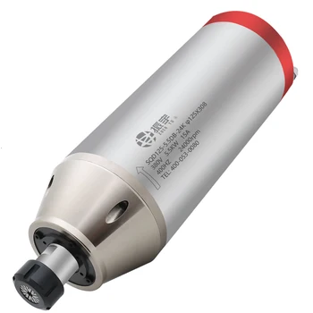 

Engraving machine water-cooled motor spindle 5.5KW 220/380V 15A 400HZ speed 24000rpm chuck ER25 motor diameter 125mm