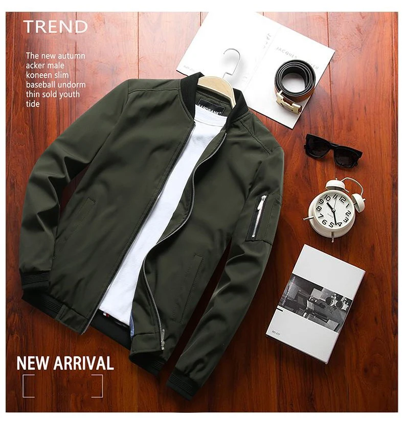 Autumn New Men's Bomber Zipper Jacket Male Casual Spring Streetwear Hip Hop Slim Fit Pilot Coat Men Clothing Plus Size 5XL 6XL