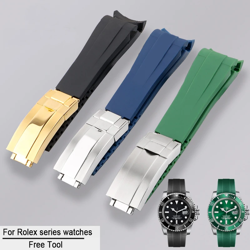 Watch Band For Rolex DAYTONA SUBMARINER Yacht-Master GMT Explorer Strap Silicone 20 Rubber Chain Watch Accessorie Watch Bracelet 1
