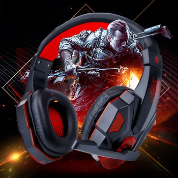 

EXBOM Headset with microphone, gamer headset, surround sound, deep bass, stereo, for games, ps4, pc, notebook