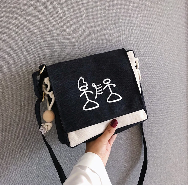 Простая хипстерская универсальная художественная и художественная сумка тканевая через плечо Женская Студенческая Холщовая Сумка для студентов серии MORI Har