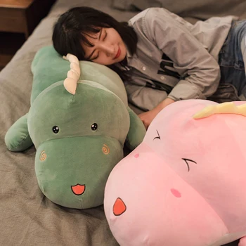 

Long Cute Dinosaur Sleeping Pillow Cushion Head Pillow Bed Woman Cartoon Gift Home Decor Cojines Sofa Removable Washing FK095