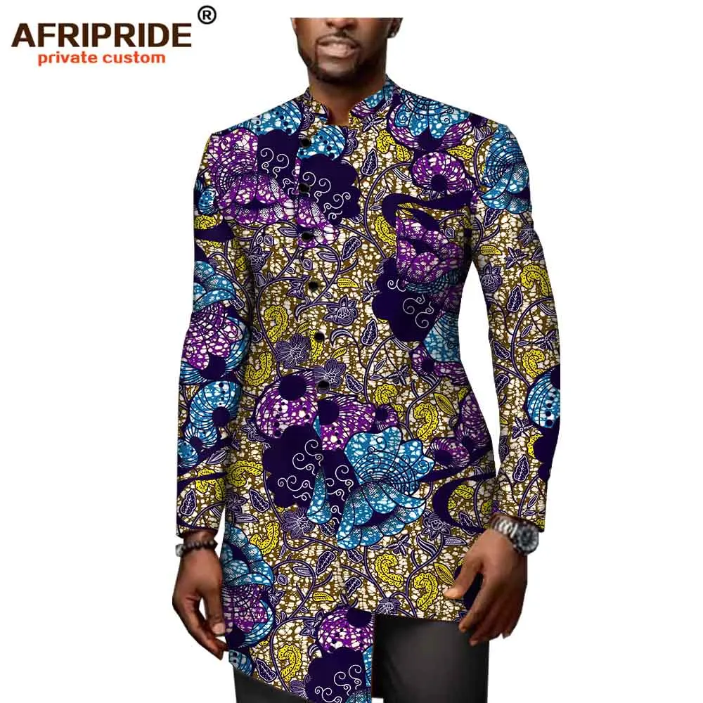 Африканская рубашка с принтом Анкары для мужчин AFRIPRIDE сделанная на заказ