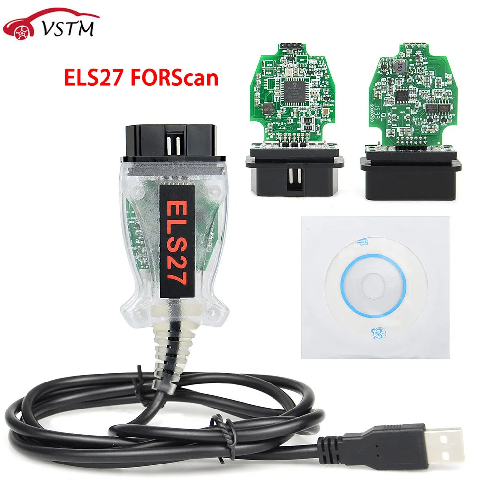 OBD2 Els27 V2.3.8 Автомобильная диагностика OBD 2 Els 27 зеленая печатная плата PIC24HJ128GP + FTDI
