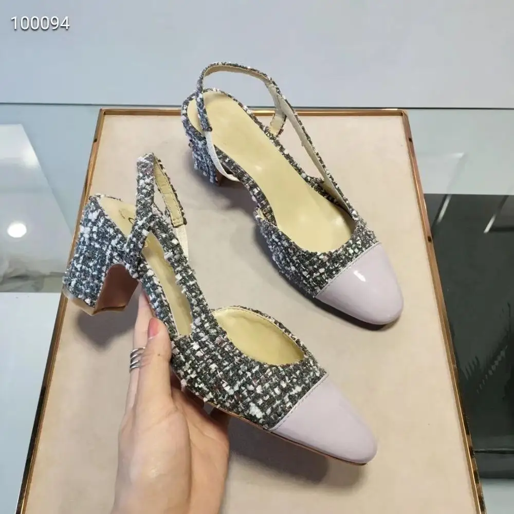 Офисная обувь женские туфли лодочки на каблуке коллекция 2019 года Роскошные