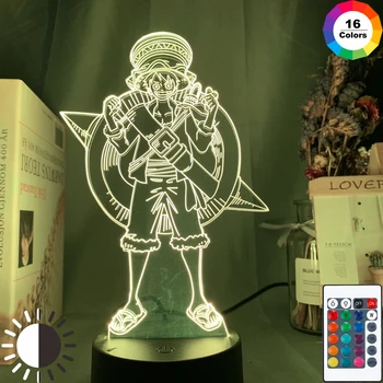 

ONE PIECE Monkey D. Luffy Figure Kids Night Light Led Battery Powered Touch Sensor Nightlight for Home Decor 3d Lamp Luffy