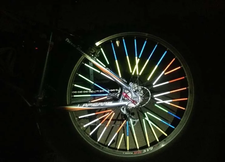 12 шт. велосипедный горный велосипед для обода колеса крепление клип Предупреждение световая полоса отражатель светоотражающий открытый
