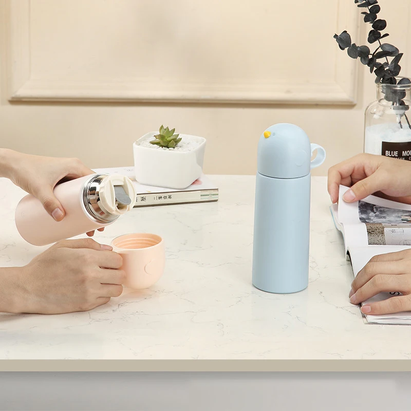 Custom Water Bottle New Creative Mug Cute Girl Style Thermos 304 Stainless Steel With Lid Gift kettle Korean water Bottle Ins