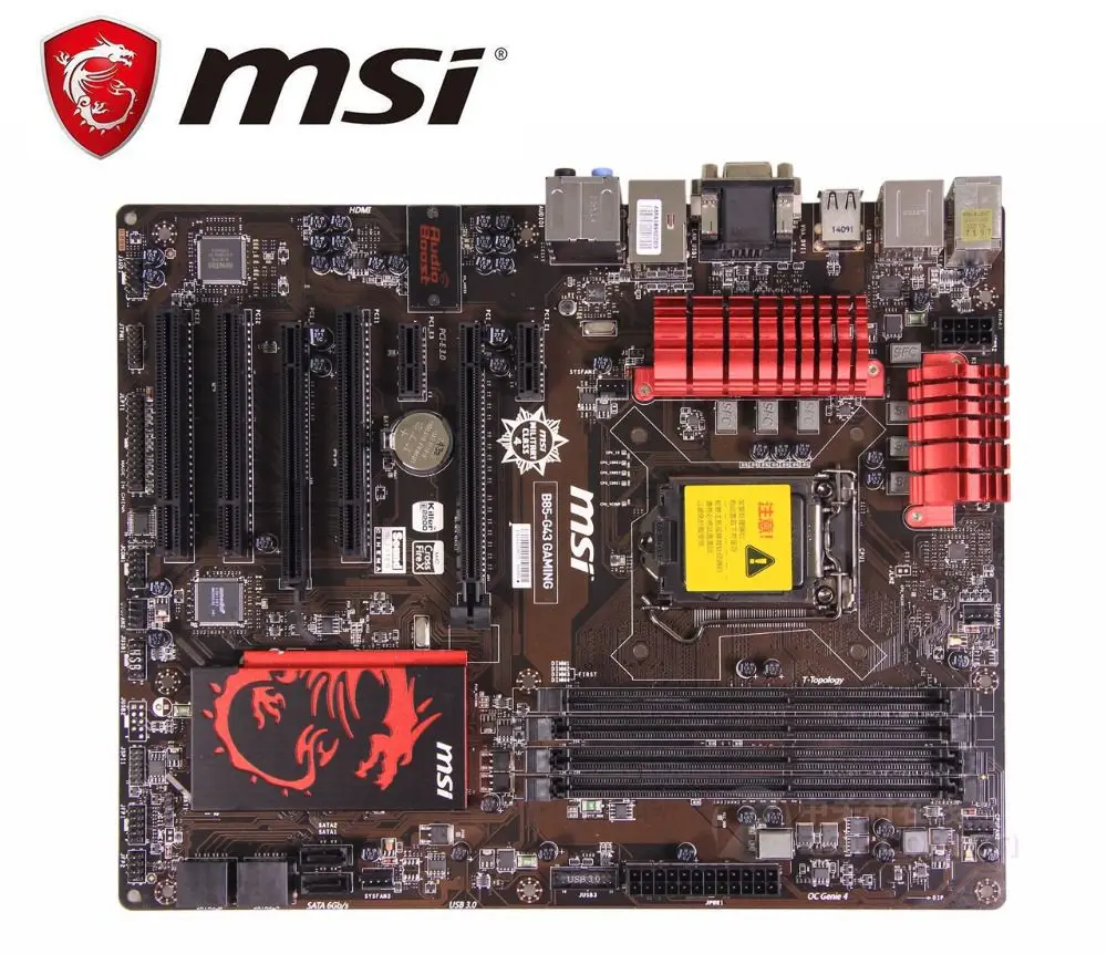 

MSI B85-G43 GAMING original desktop motherboard DDR3 LGA 1150 32GB for intel 22NM CPU USB3.0 DVI VGA HDMI used mainboard PC