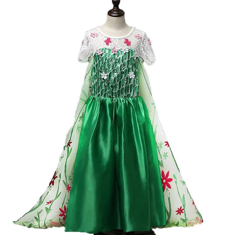 Only Elsa Dress Платье Эльзы для девочек; платье принцессы с длинными рукавами для девочек; платья Анны и Снежной Королевы для дня рождения и Хэллоуина; Детский костюм Эльзы - Цвет: Only Elsa Dress