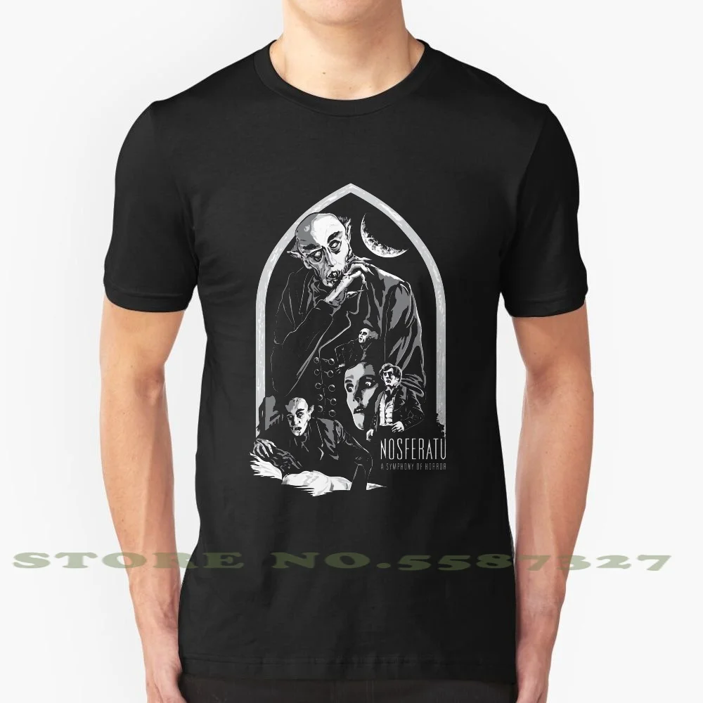 Nosferatu Модные Винтажные футболки ужасный вампир Дракула фильм черный белый цвет