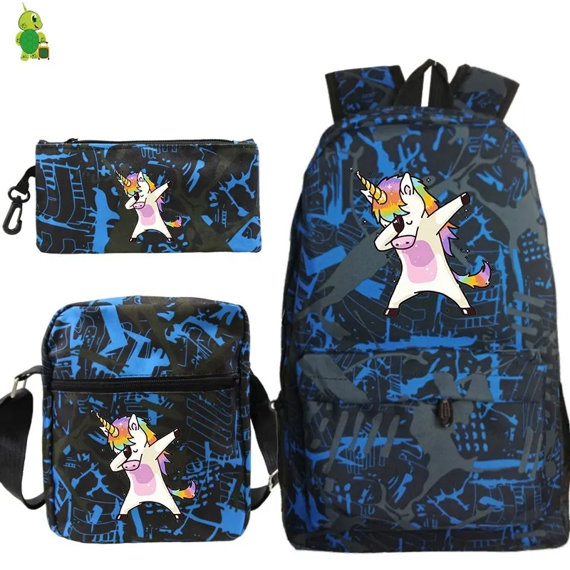 28 Mochila Единорог Рюкзак 3 шт./компл. школьные рюкзаки для девочек-подростков; для мальчиков и девочек, рюкзак для путешествий, Для женщин рюкзаки сумки на плечо Карандаш Чехол - Цвет: 28