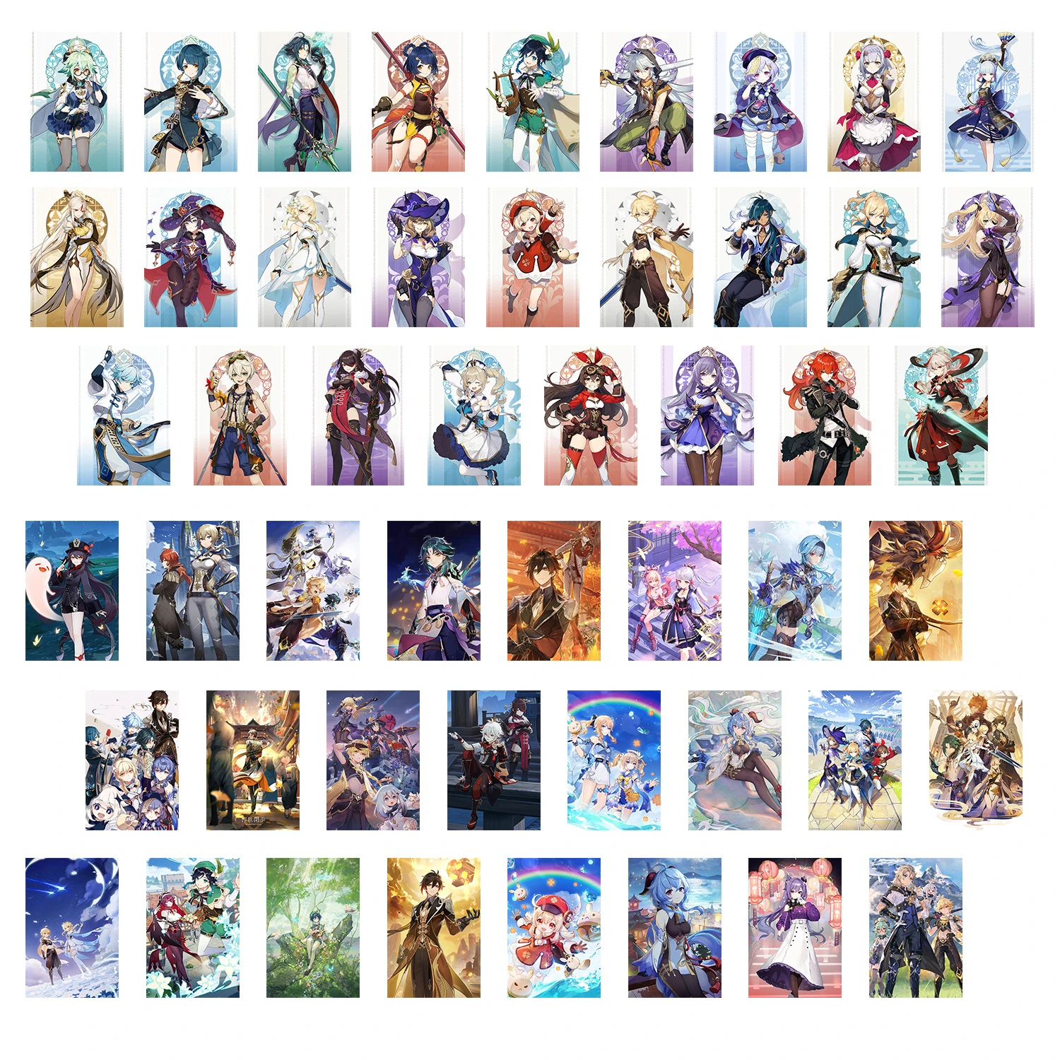 50pcs Anime Famous Game Genshin Impact Popular Anime Characters For Wall  Collage Kit Chic Prints Postcard Room Decor Stickers - Wall Stickers -  AliExpress