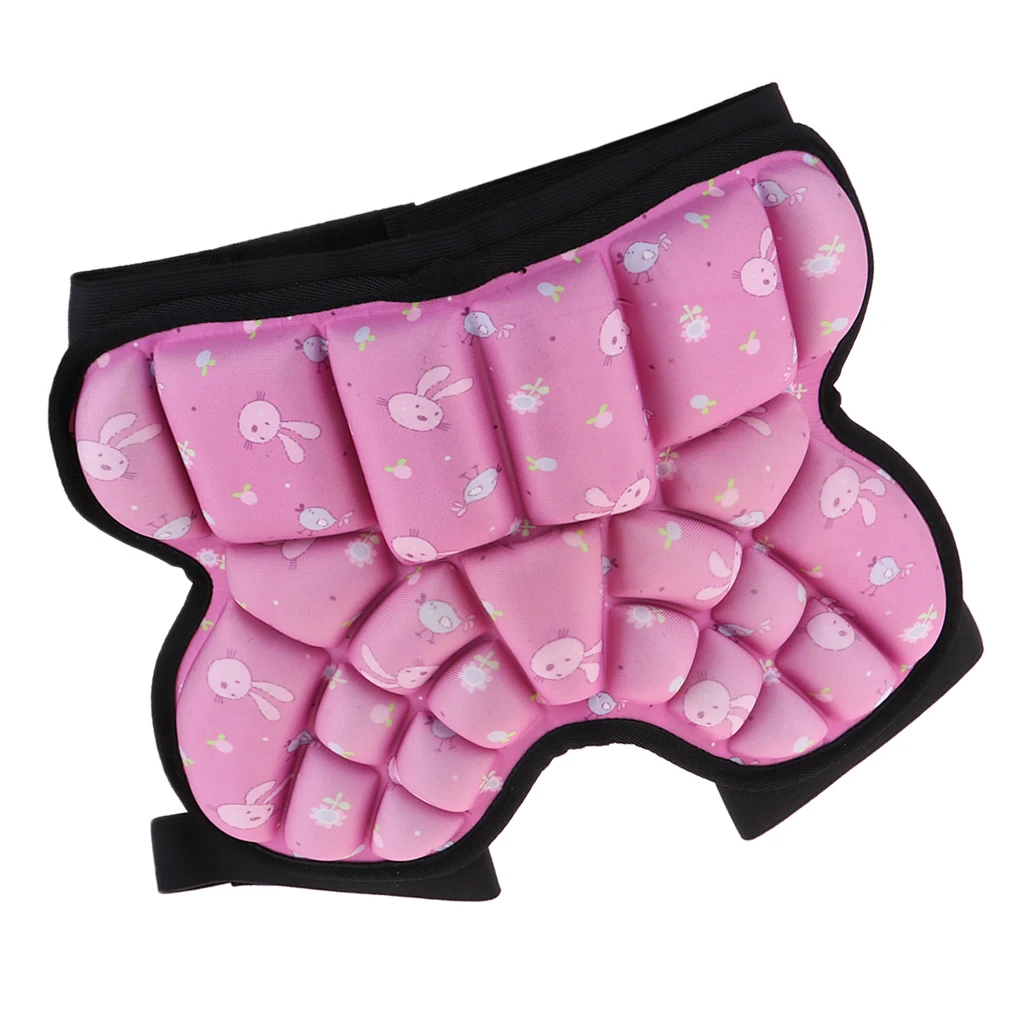Kids EVA Paded Short Pants 3D Protection Hip Butt Protective Gear Adjustable Strap Waist Guard Impact Pad for Ski Ice Skating 