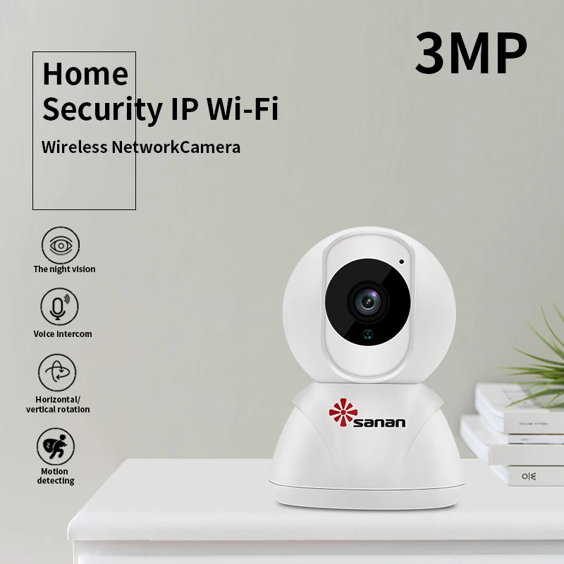 

SANAN 3MP 2MP WiFi CCTV Camera Two Way Audio Night vision Wireless Smart IP Camera 360 Motion Detection wifi Security Camera