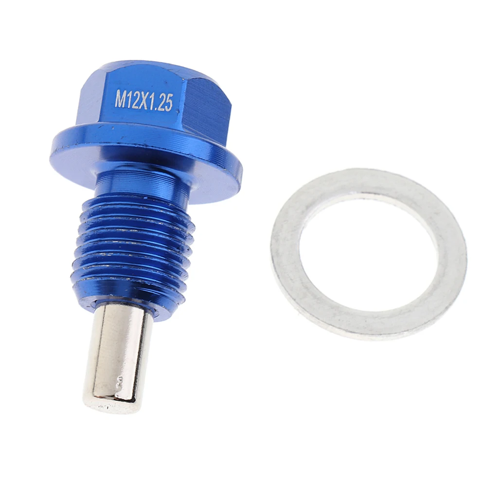 dolity M12x1.25mm Magnetic Engine Oil Pan Drain Sump Filter Adsorb Plug Bolt with Crush Washer