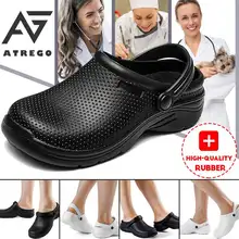 AtreGo-zapatos de médico y enfermera para mujer, calzado de trabajo antideslizante, transpirable, resistente al aceite, de goma, para Hotel, cocina, Hospital