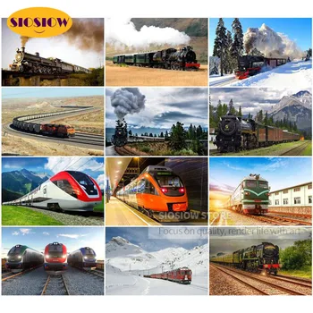 

SIOSIOW 5d Diy Diamond Painting Train Photo Daimond Embroidery Full Square Drill Mosaic Rhinestone Decorations Home New Arrivals