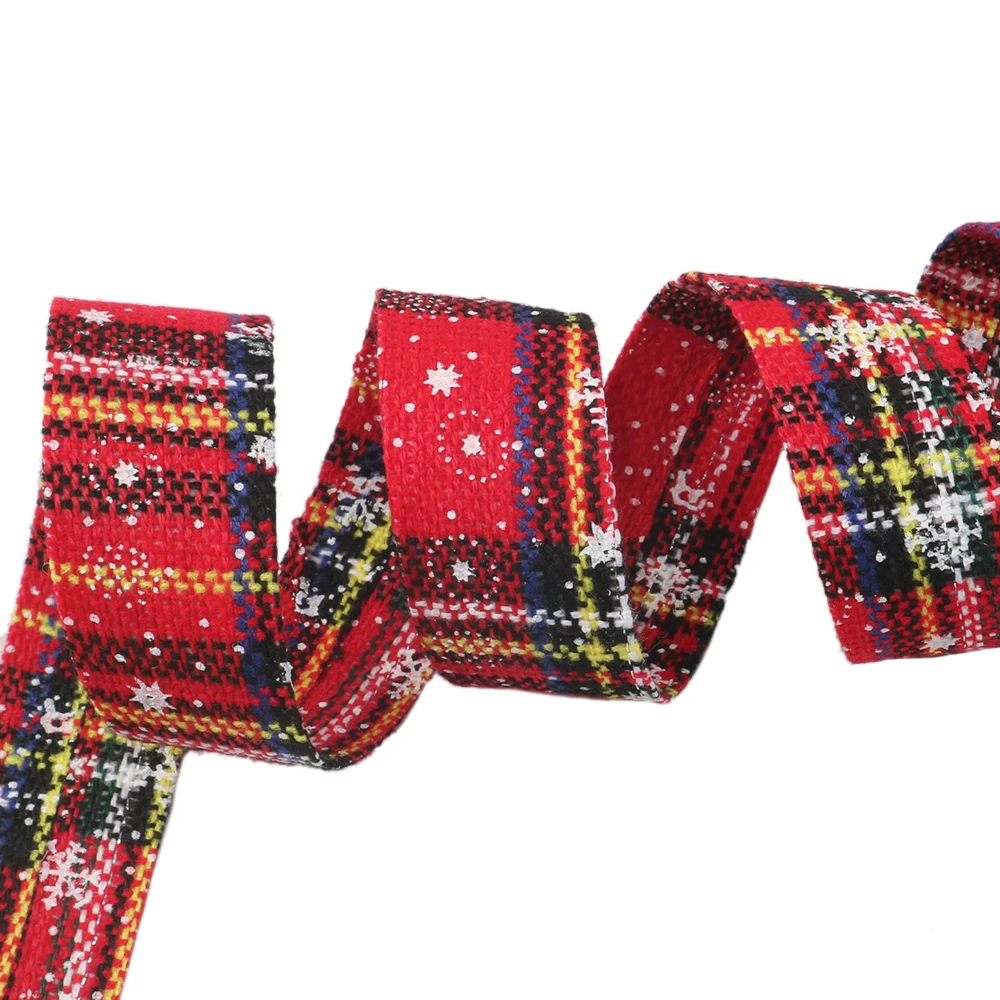 Новые рождественские бархатные многослойные тканевые ленты в снежную полоску(5 м), ручная работа, бант, домашняя упаковка, подарок, сделай сам, 5Yc7394