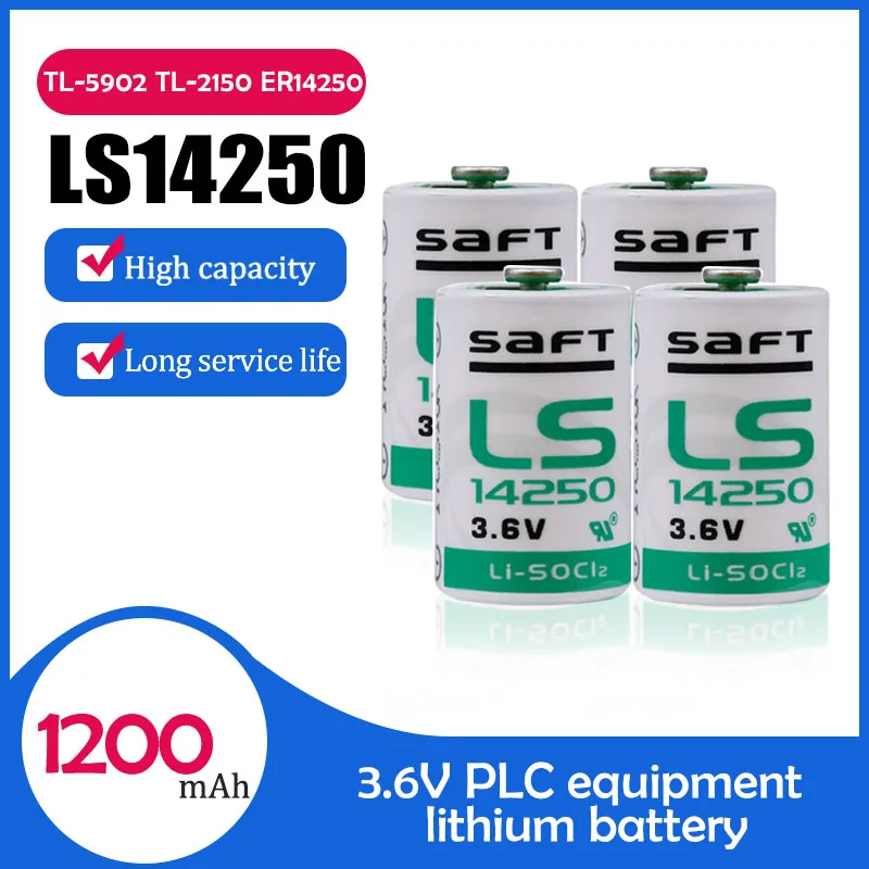 4PCS New SAFT LS14250 14250 1/2 AA 1/2AA 3.6V Lithium Batteries for PLC equipment CNC machine meter Alarm system dry battery | Электроника